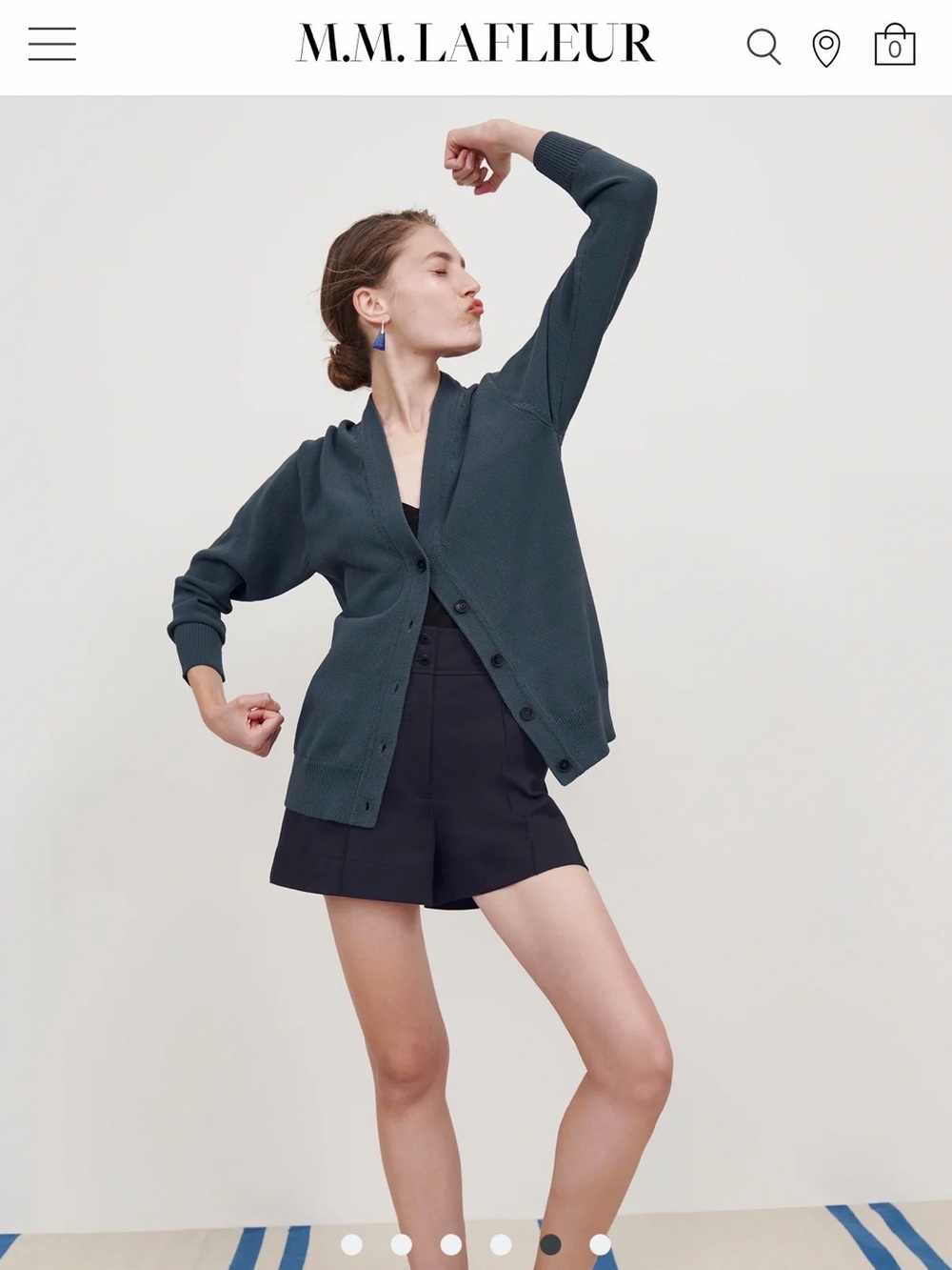 MM lafleur cookie cardigan sleek indigo size small - Picture 3 of 7